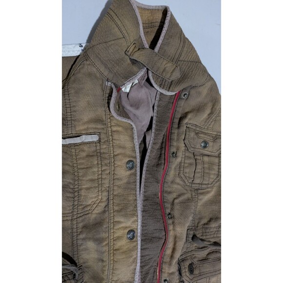 Free People Follow Your Heart Cargo Jacket Printed Linen Blend Sleeves Boho - Picture 8 of 10